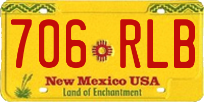 NM license plate 706RLB