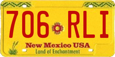 NM license plate 706RLI