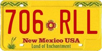 NM license plate 706RLL