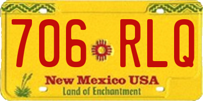 NM license plate 706RLQ