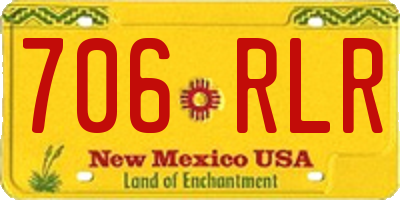 NM license plate 706RLR