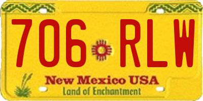 NM license plate 706RLW
