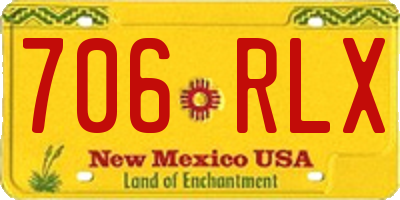 NM license plate 706RLX
