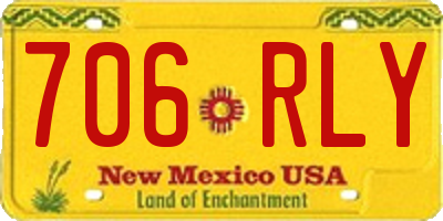 NM license plate 706RLY