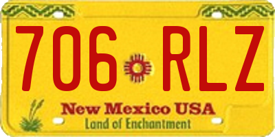 NM license plate 706RLZ