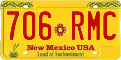 NM license plate 706RMC