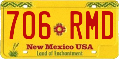 NM license plate 706RMD