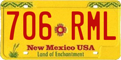 NM license plate 706RML