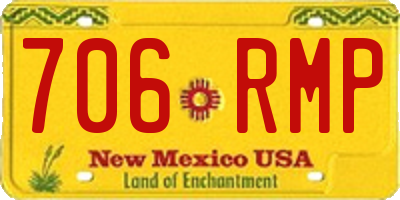 NM license plate 706RMP