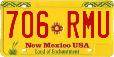 NM license plate 706RMU