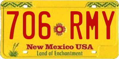 NM license plate 706RMY