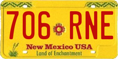NM license plate 706RNE