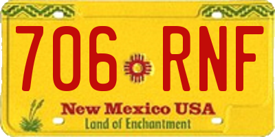 NM license plate 706RNF