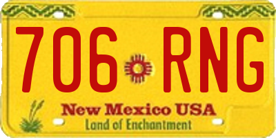 NM license plate 706RNG