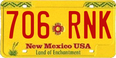 NM license plate 706RNK