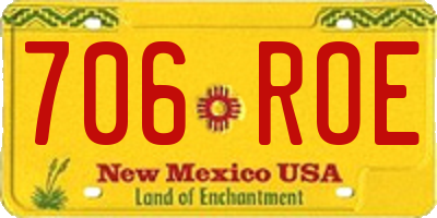NM license plate 706ROE