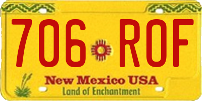 NM license plate 706ROF