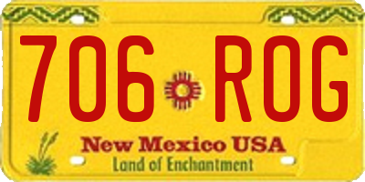 NM license plate 706ROG