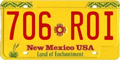NM license plate 706ROI