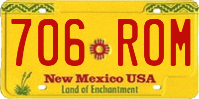 NM license plate 706ROM