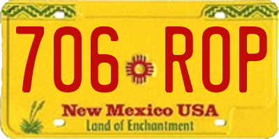 NM license plate 706ROP