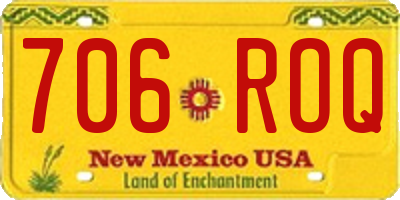 NM license plate 706ROQ