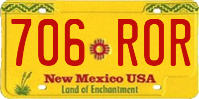 NM license plate 706ROR