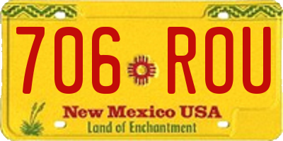 NM license plate 706ROU