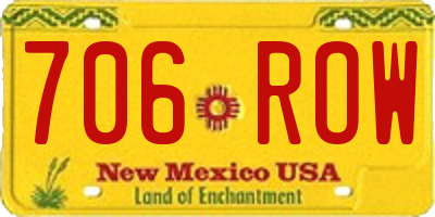 NM license plate 706ROW