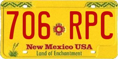 NM license plate 706RPC