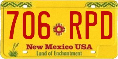 NM license plate 706RPD