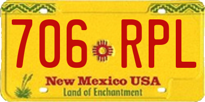 NM license plate 706RPL