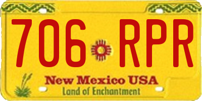 NM license plate 706RPR