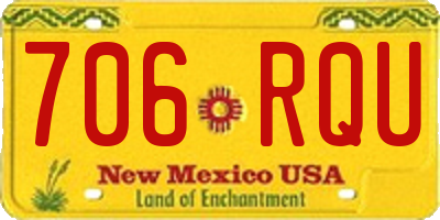 NM license plate 706RQU