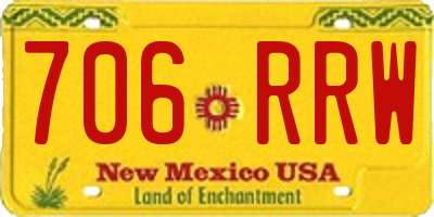 NM license plate 706RRW