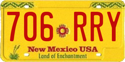 NM license plate 706RRY