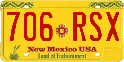 NM license plate 706RSX