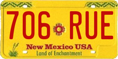 NM license plate 706RUE