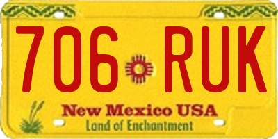 NM license plate 706RUK