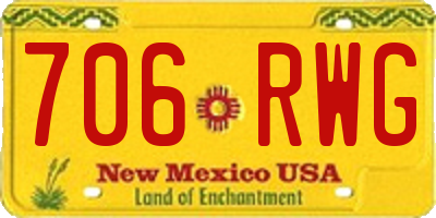NM license plate 706RWG