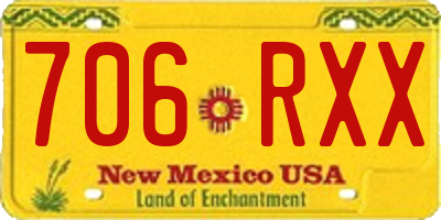 NM license plate 706RXX