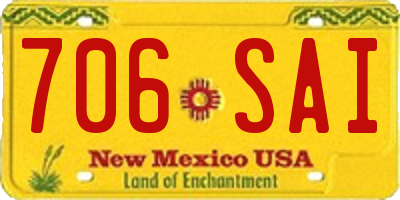 NM license plate 706SAI