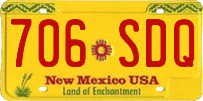 NM license plate 706SDQ