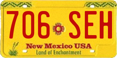 NM license plate 706SEH