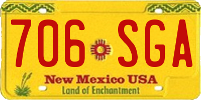 NM license plate 706SGA