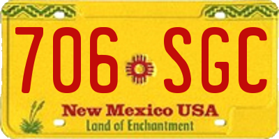 NM license plate 706SGC