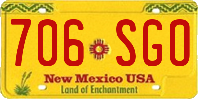 NM license plate 706SGO