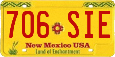 NM license plate 706SIE