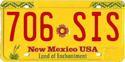 NM license plate 706SIS