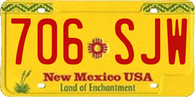 NM license plate 706SJW